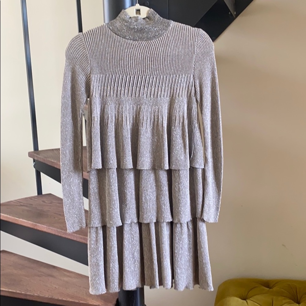Silver sparkle tier dress size small